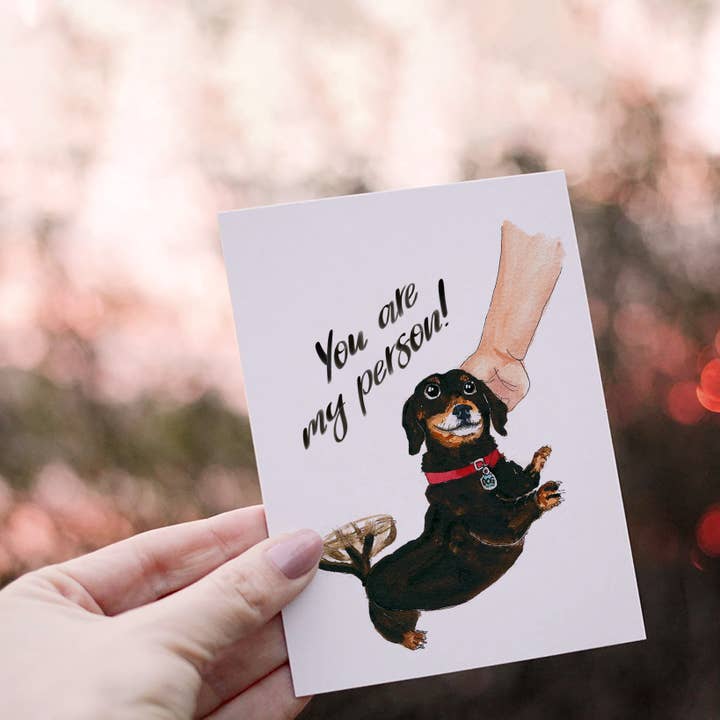Liyana Studio - Vendita all'ingrosso Biglietti d'amore - Biglietto «Love & Friendship» You Are My Person Wiener Dog2