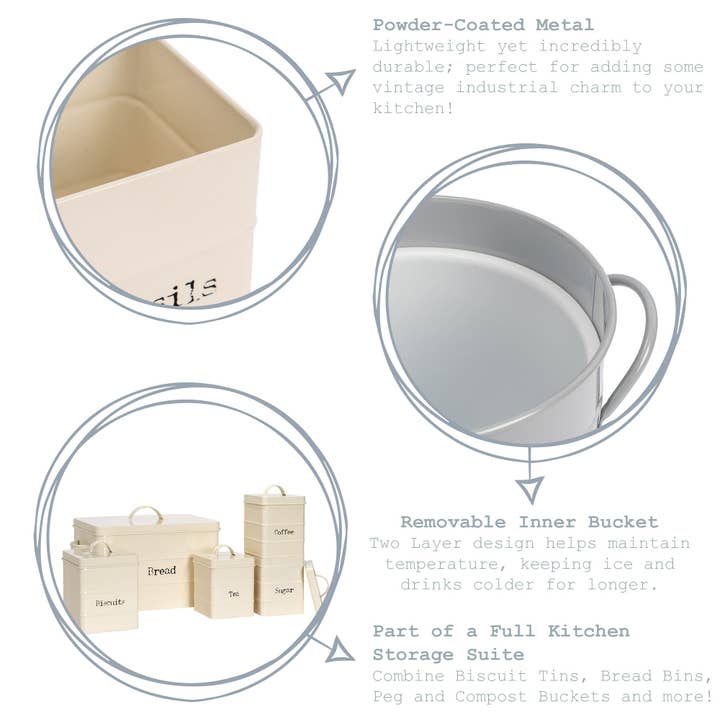 Rinkit Ltd - Wholesale Ice Bucket - Harbour Housewares Ice Bucket with Lid & Scoop - Black