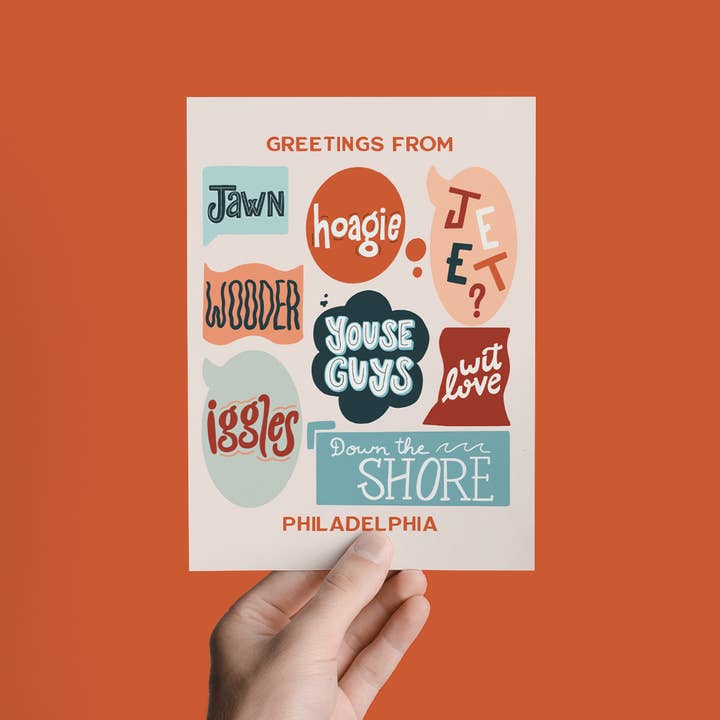 Parcel Island - Wholesale Everyday Greeting Card - Greetings from Philadelphia Slang and Sayings Greeting Card1