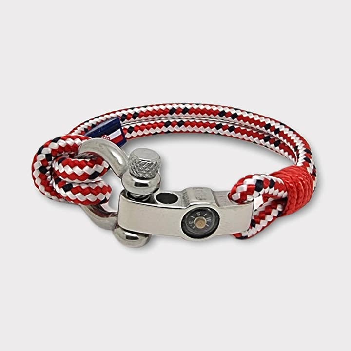 SEAMAN mix rode 5mm nautische armband voor heren (DU001) voor wholesale door Break Time