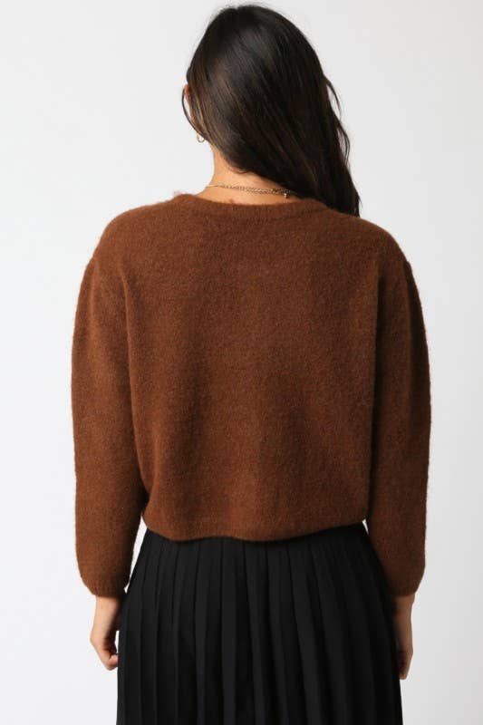 Olivaceous - Wholesale Knit Top - Women's - Lucy Button Knit Top1