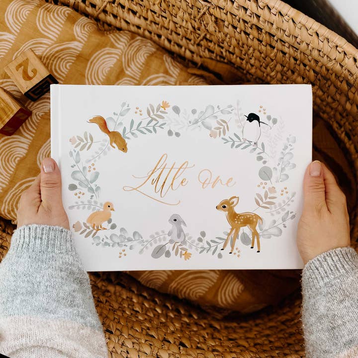 Blush And Gold - Venta al por mayor Diario/agenda - Niños - Diario de bebé (Animales), regalo para baby shower, libro de recuerdos