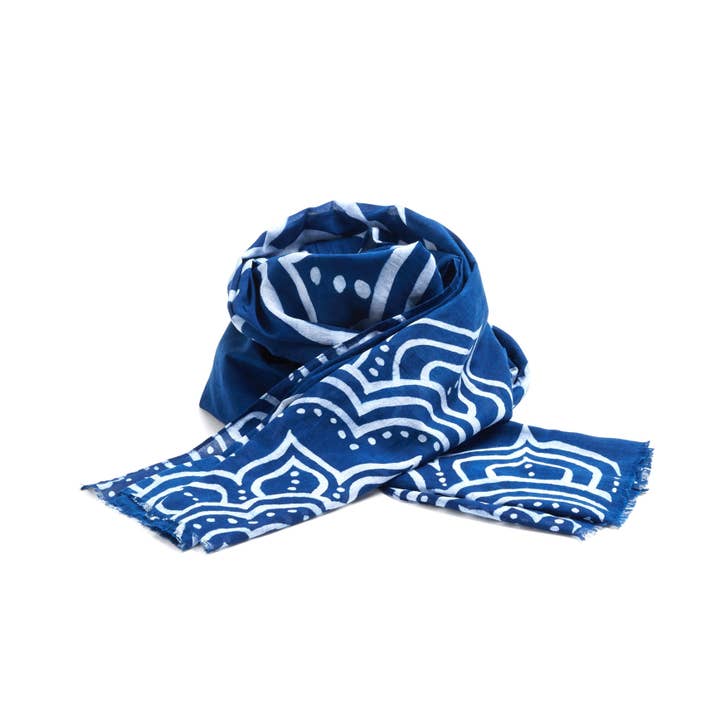 mandala halsduk, indigo för wholesale av LINDA HERING