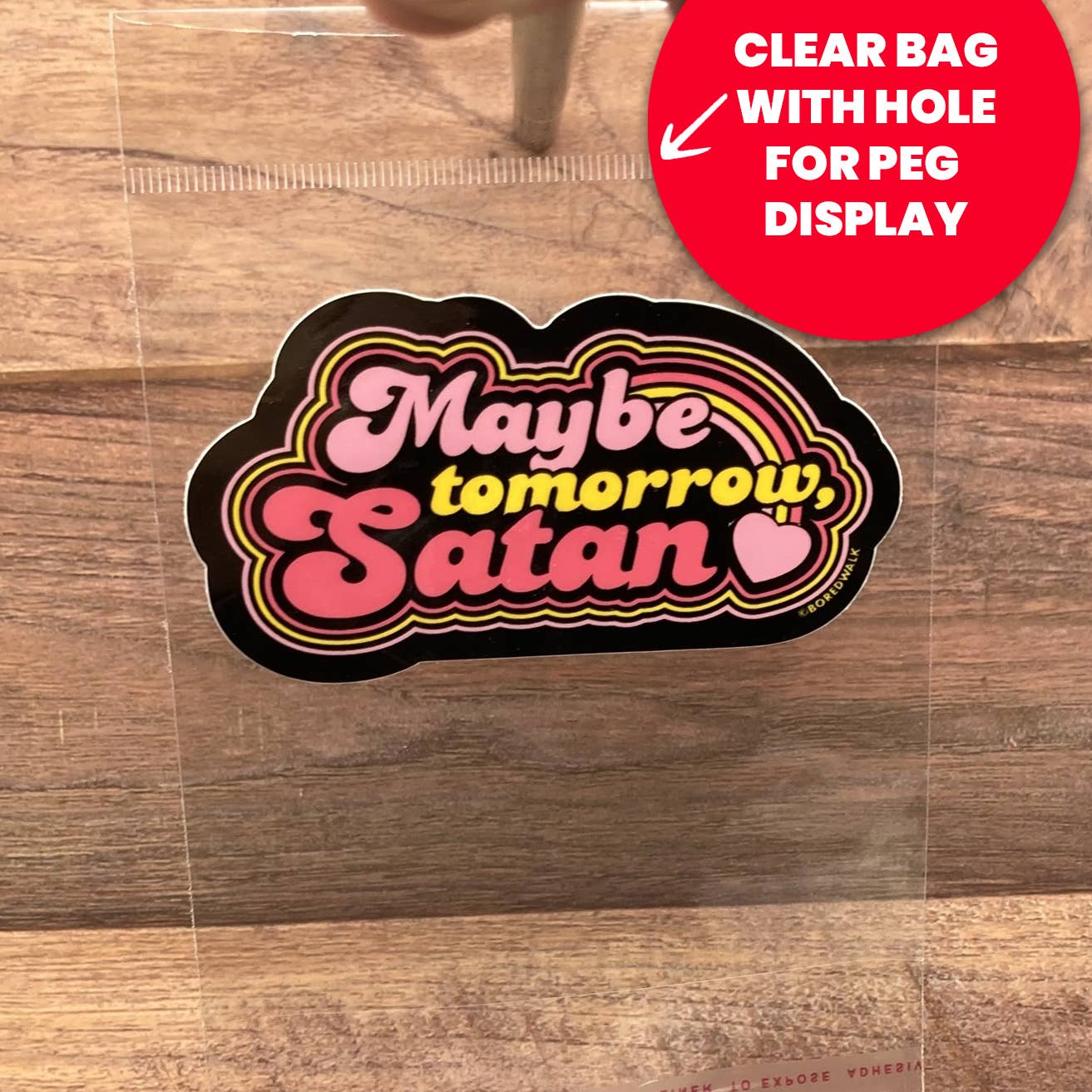 Boredwalk - Vente Autocollant - Peut-être demain Satan autocollant découpé1