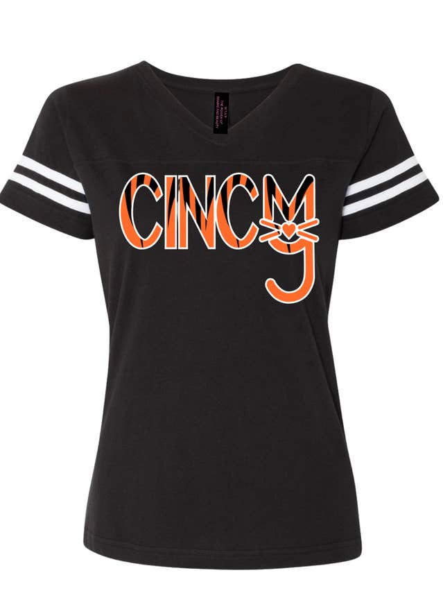 T-Shirt Cincy Com Decote Em V por atacado de M.T.A.P. Clothing