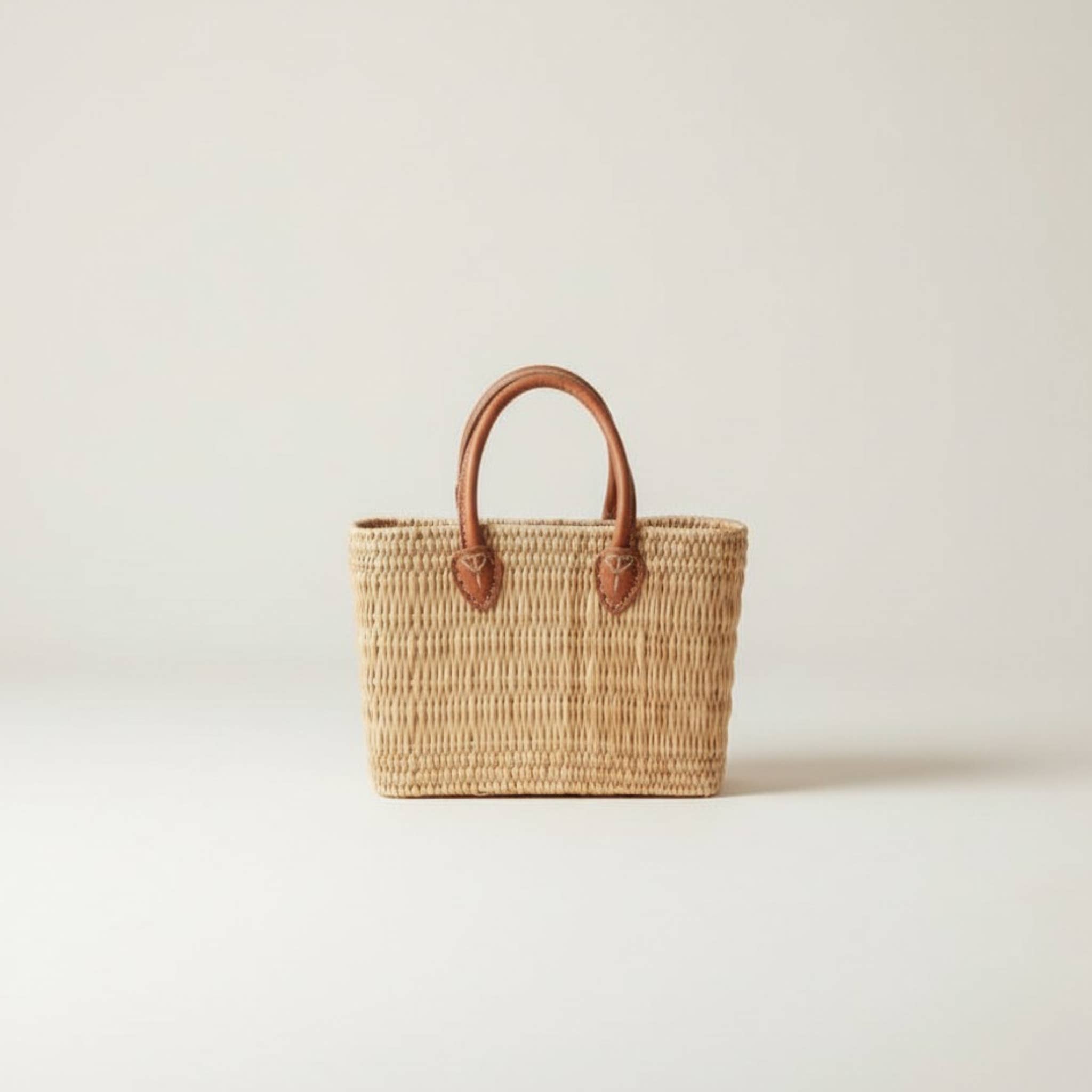 LeBazare - Vendita all'ingrosso Borsa da spiaggia - Cesto in Vimini con Manici Rinforzati in Pelle4