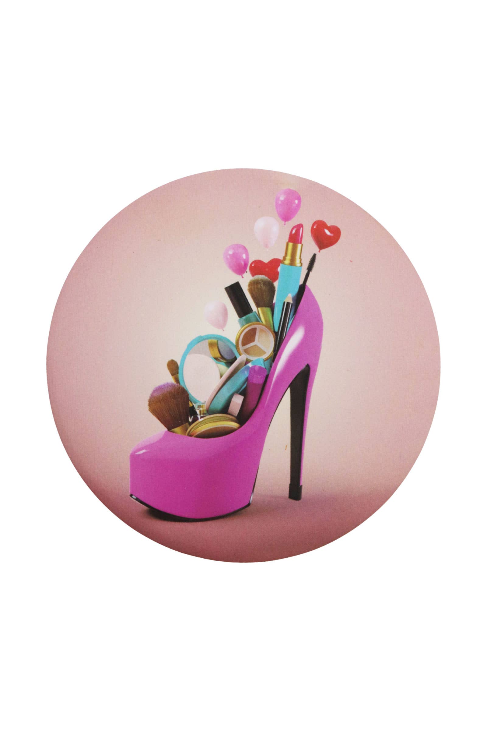 ASSORTED Beauty Salon Heels Circular Compact Mirror for wholesale on Faire6