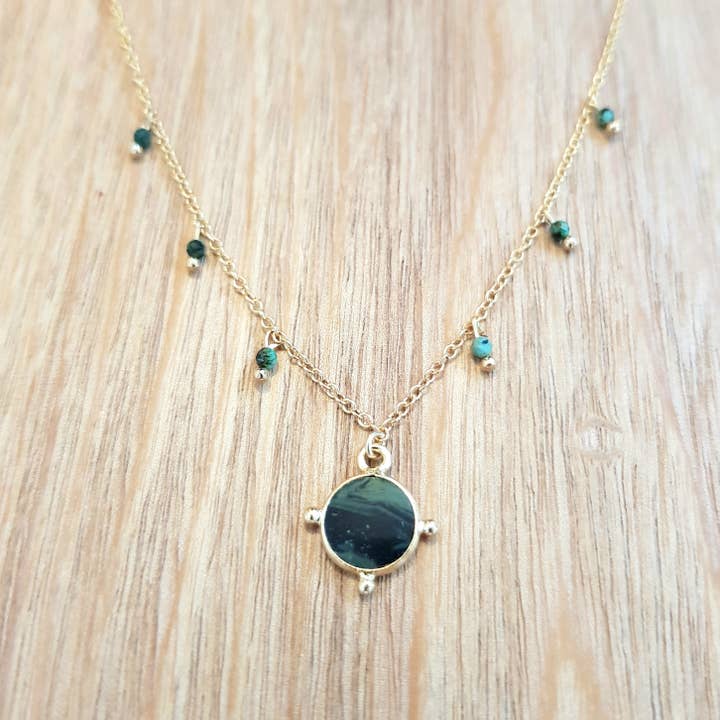 Aleyah green jasper necklace for wholesale by C'cedille