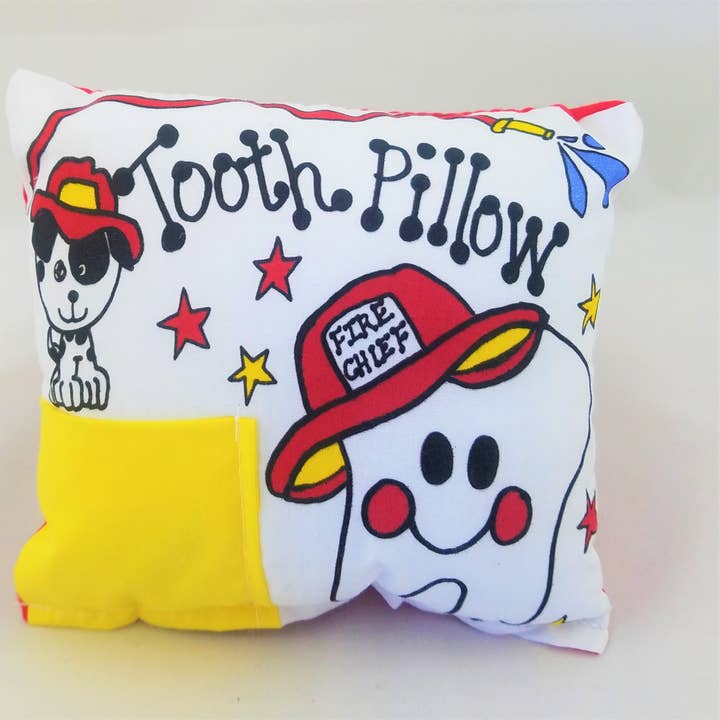 Bunnies and Bows - Wholesale Toothfairy Pillow - Kids - Fireman Tooth Pillow0