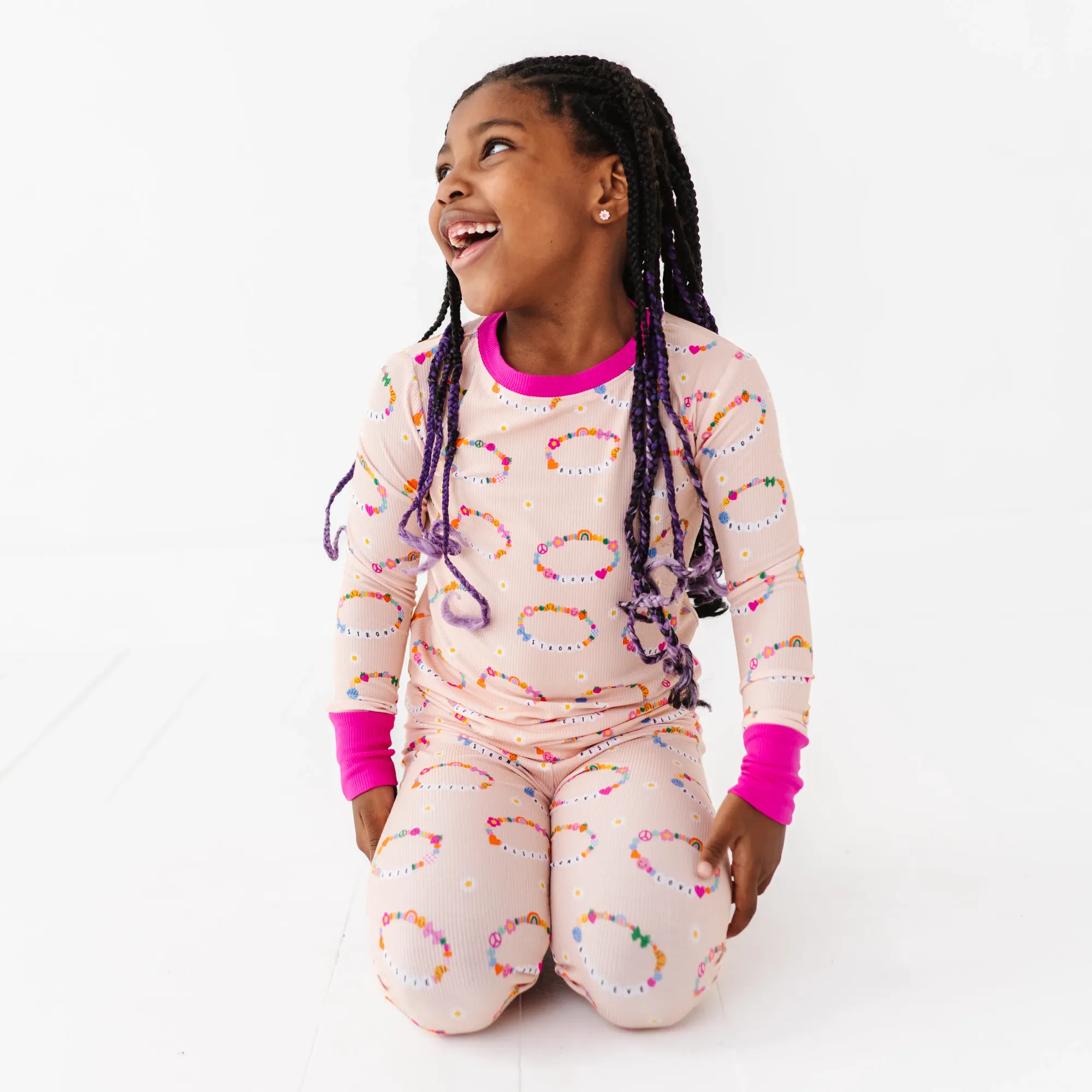 Kiki + Lulu – wholesale Sleepwear set – Kids – In My Bestie Era Ribbed Toddler/Big Kid Pajamas8
