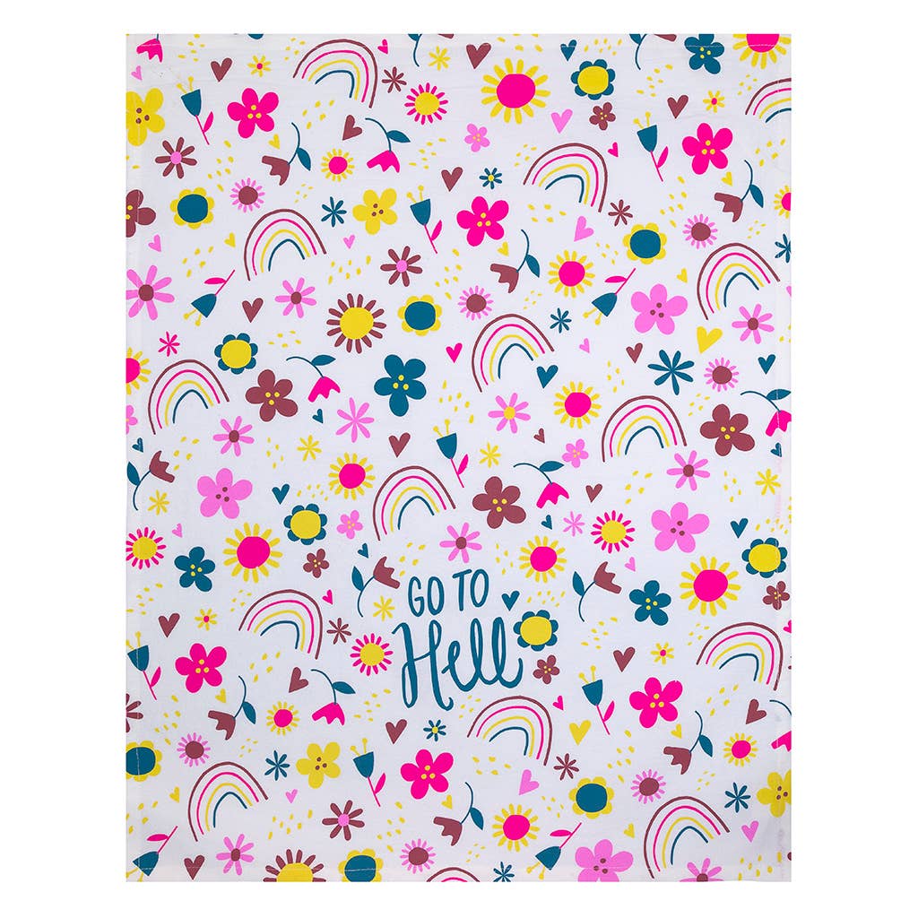 Funatic - About Face Designs - Nice Enough Merch Co - Wholesale Tea Towel - Go To Hell Tea Towel | Funatic1