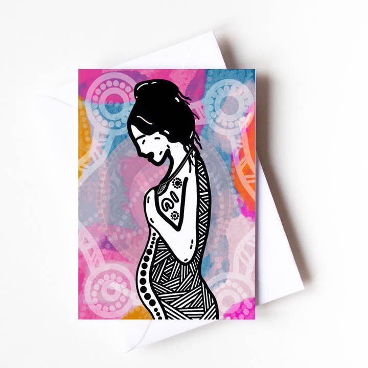 Biglietto di auguri Ngama 'Mother' per la vendita all'ingrosso da parte di Little Black Duck Homewares