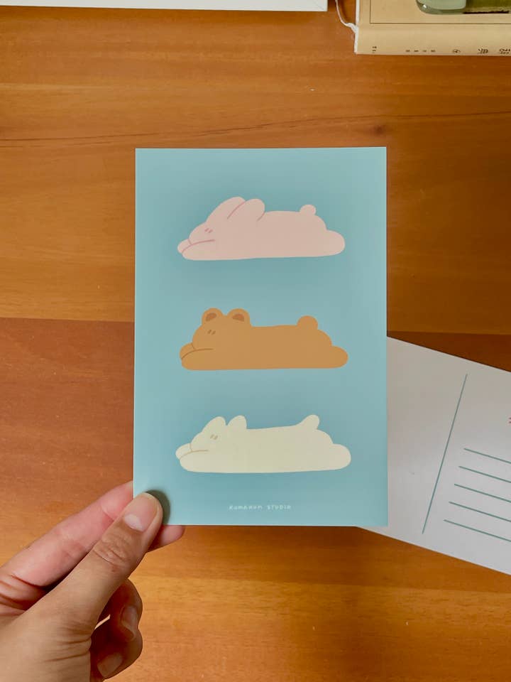 Stack Post Card for wholesale by Kumakun Studio