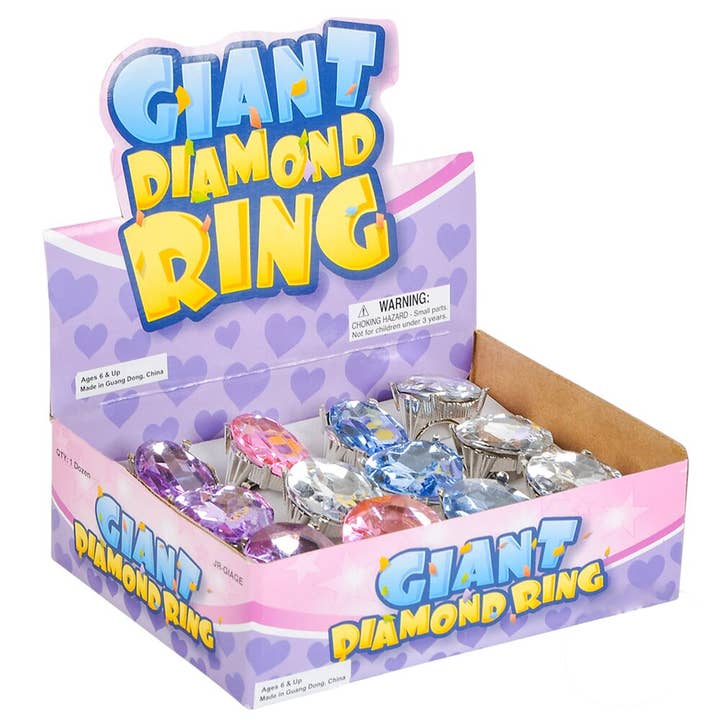 Holiday Farm – wholesale Cocktail/statement ring – Giant Faux Diamond Ring - Colorful Party Favor Accessory1