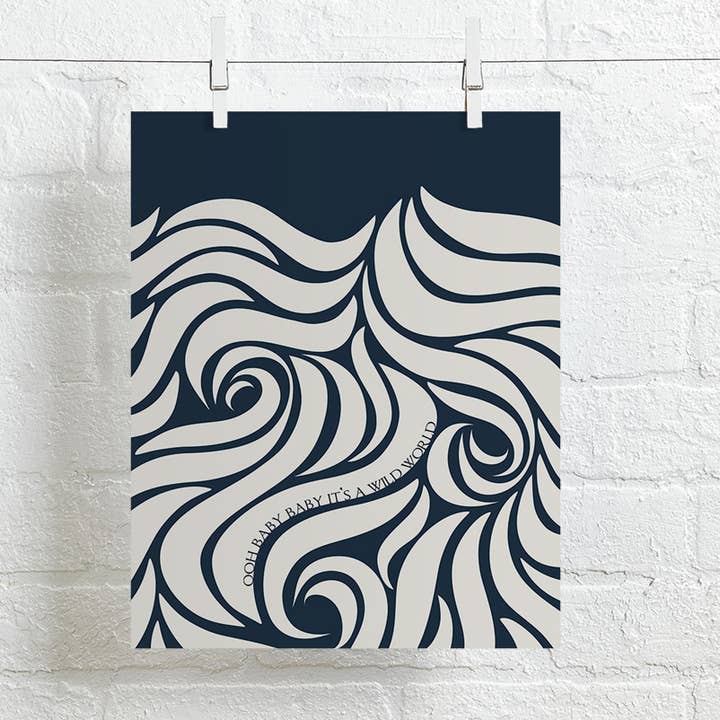 Cat Stevens | Wild World - modern song lyric art print for wholesale by Lyrical Artworks