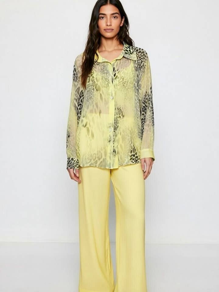 Snake Print Collared Silk button Shirt for wholesale by Obsession