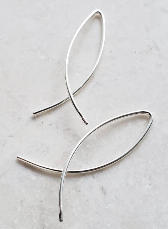 Sosie Designs - Vente Créoles - Créoles Infinity Wishbone Threader en argent, taille S2