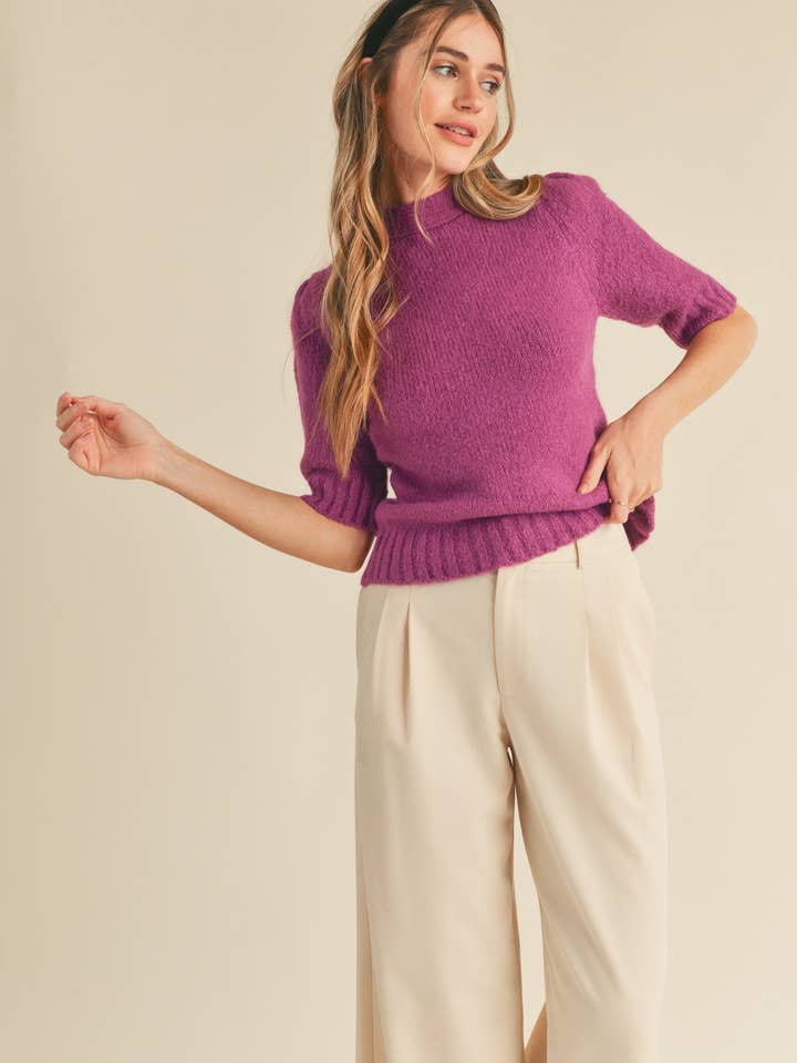 &MERCI - Wholesale Knit Sweater - Women's - MOCK NECK TIE BACK SWEATER MSW102949