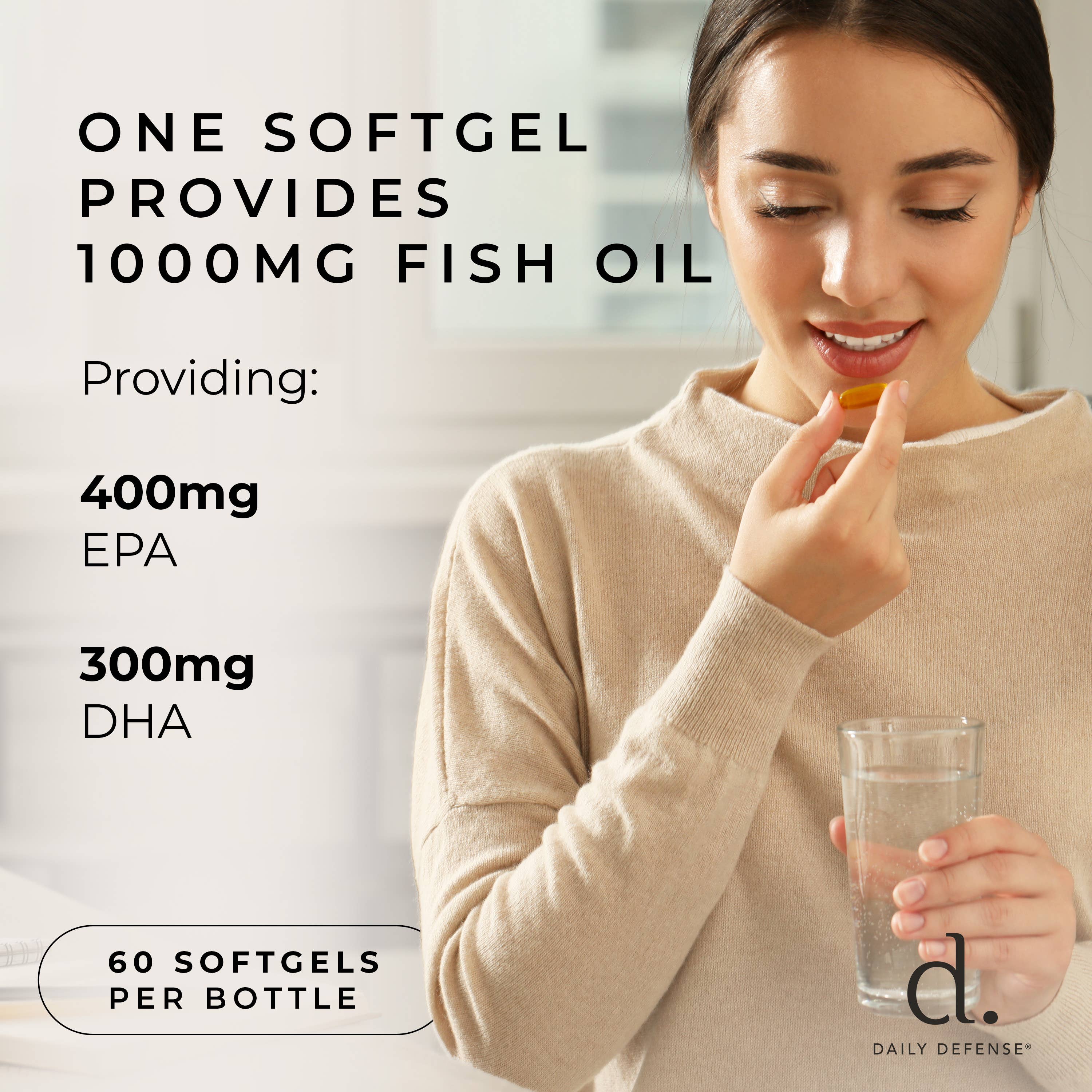 DAILY DEFENSE - Wholesale Oral Supplement/Vitamin - Omega-3 Enteric Coated Fish Oil Oral Supplement with EPA/DHA5