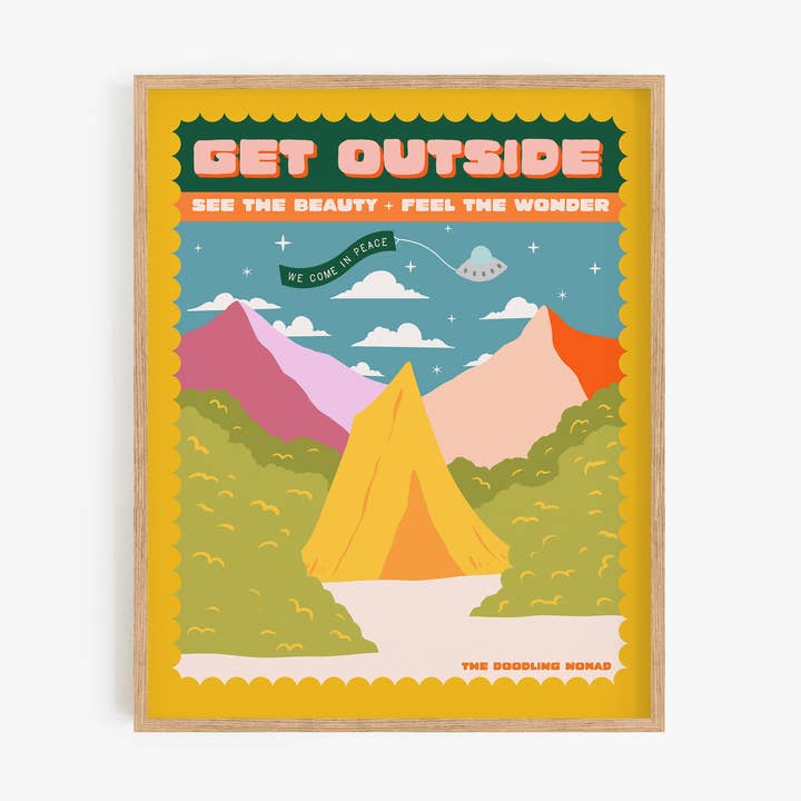 Get Outside Art Print for wholesale by The Doodling Nomad