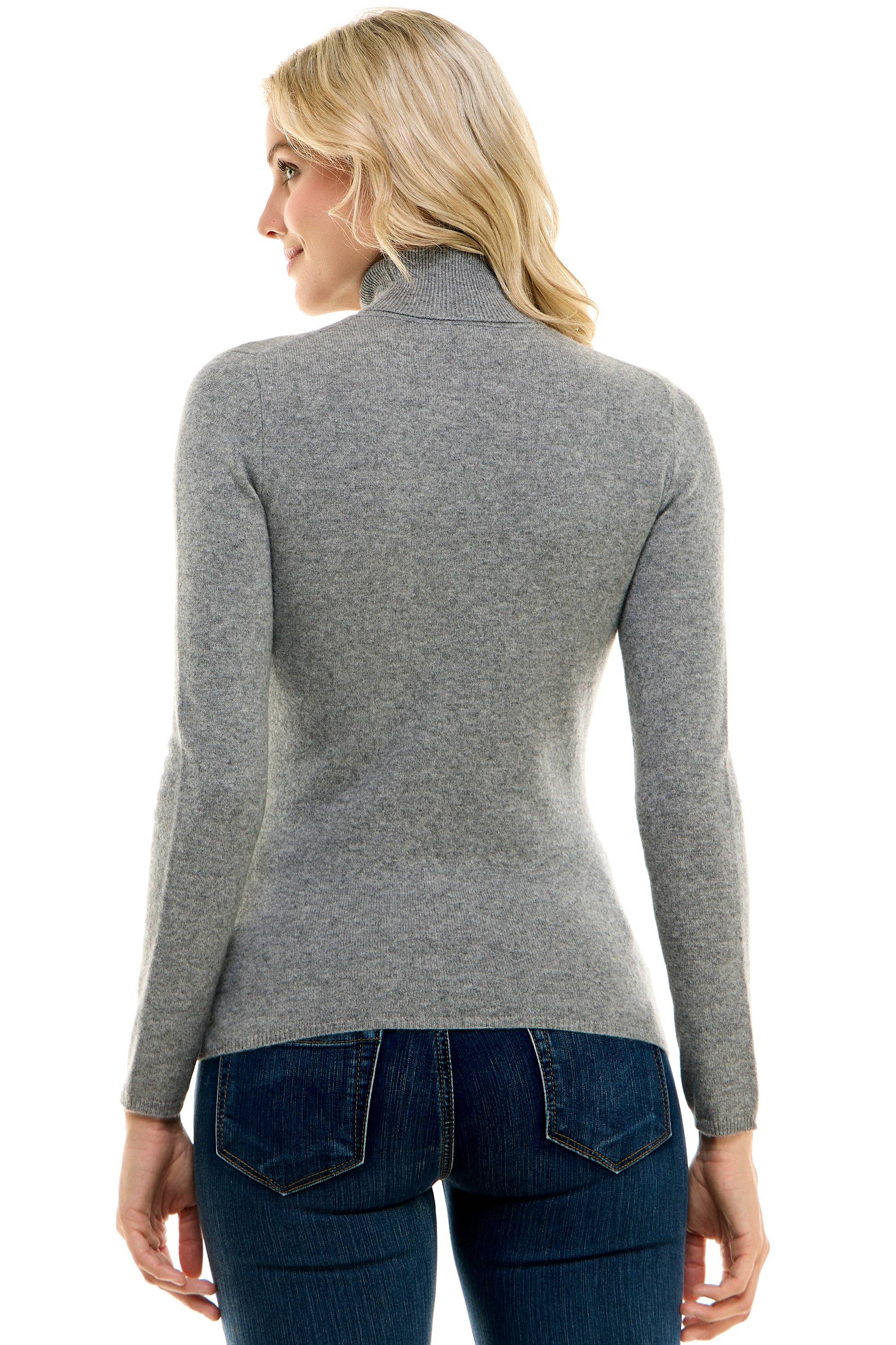 EWSCA – Engroshandel Pullover - Dame – Kvinders Grade-A Cashmere Turtleneck Sweater Mid Grå14