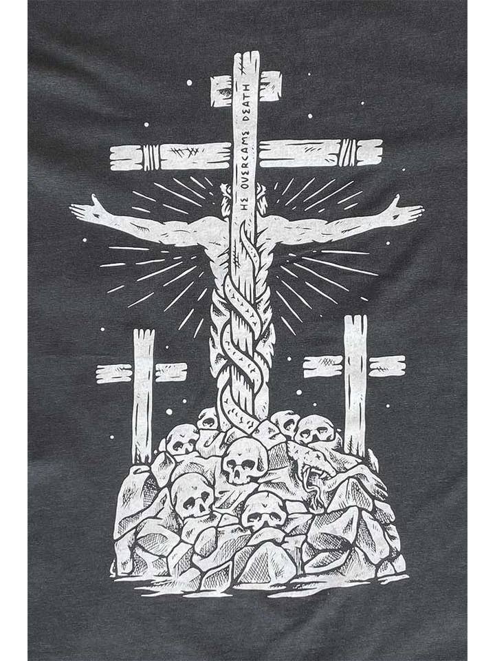 Hope Outfitters - Vendita all'ingrosso Maglietta serigrafata - Unisex - T-shirt con grafica He Overcame Death3