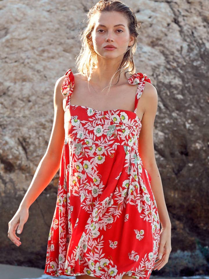 Vestido Ombro De Manga Curta Joy Flower - por atacado de The Beach