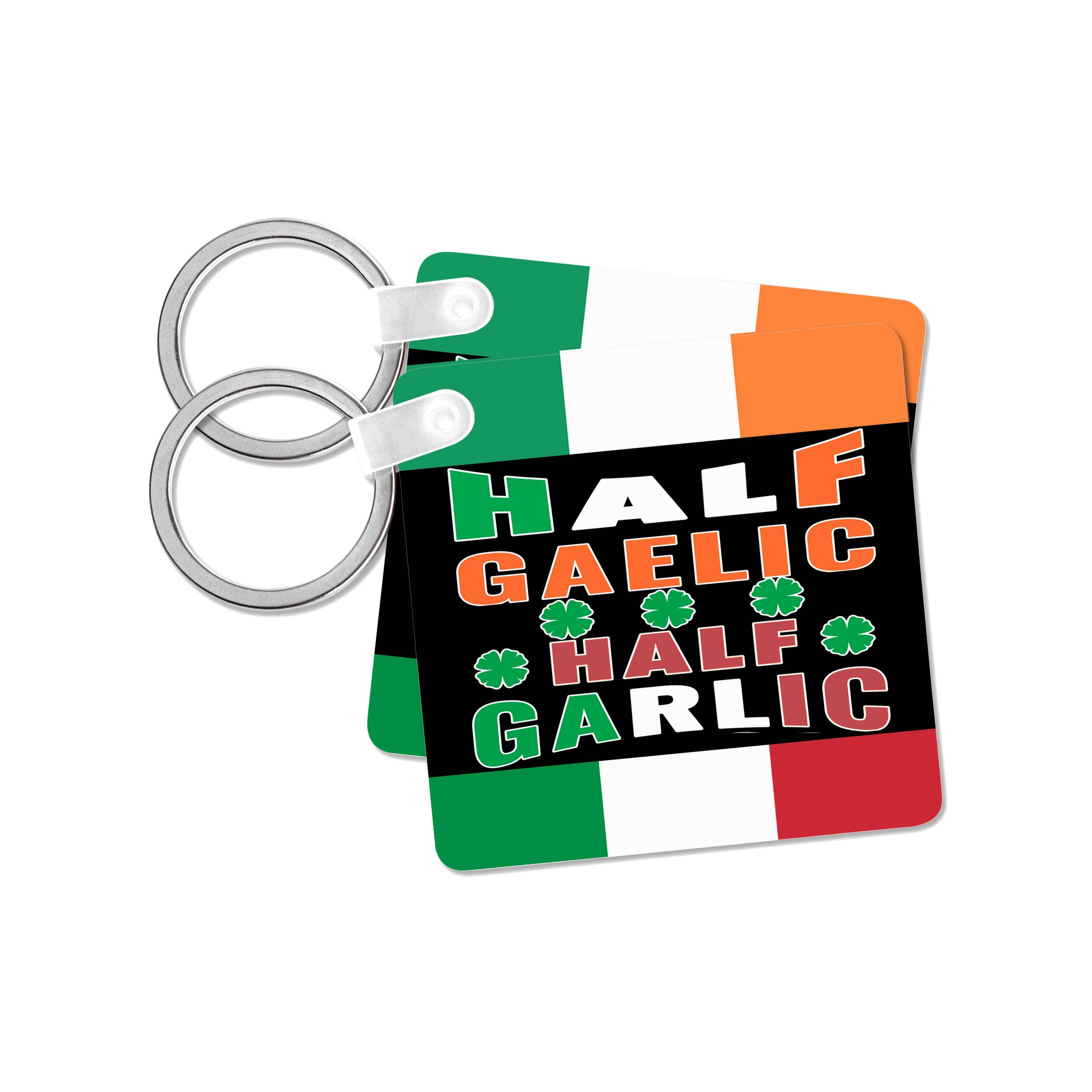 3dRose – Großhandel Schlüsselanhänger – Unisex – 3dRose, Halb Gälisch Halb Knoblauch Irisch Italienische Flagge Vierblättriges Kleeblatt, 3dramm, Schlüsselanhänger0