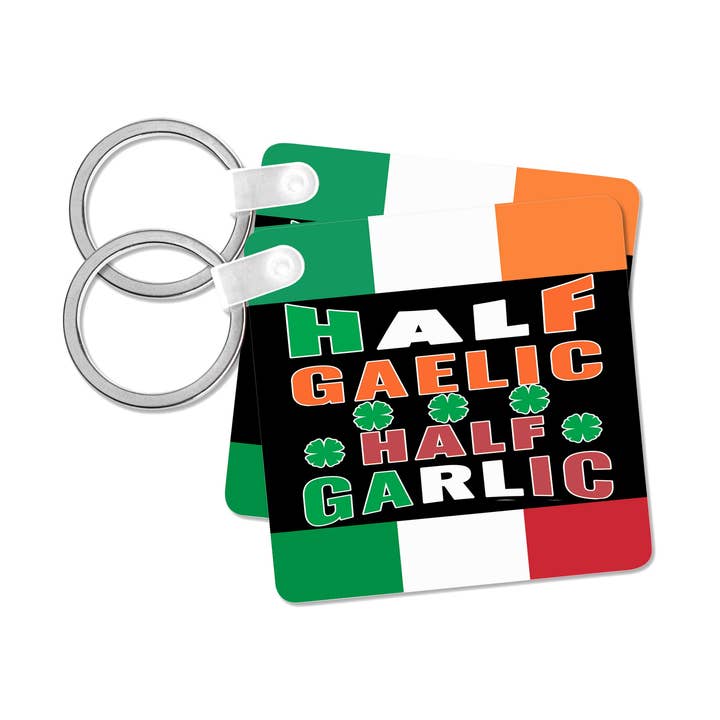 3dRose – Großhandel Schlüsselanhänger – Unisex – 3dRose, Halb Gälisch Halb Knoblauch Irisch Italienische Flagge Vierblättriges Kleeblatt, 3dramm, Schlüsselanhänger0