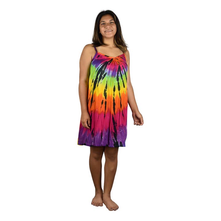 Bali Dress | Short | One Size Fits Many | Tie Dye for wholesale by Island Style Clothing Co by Akamai Distribution Ltd