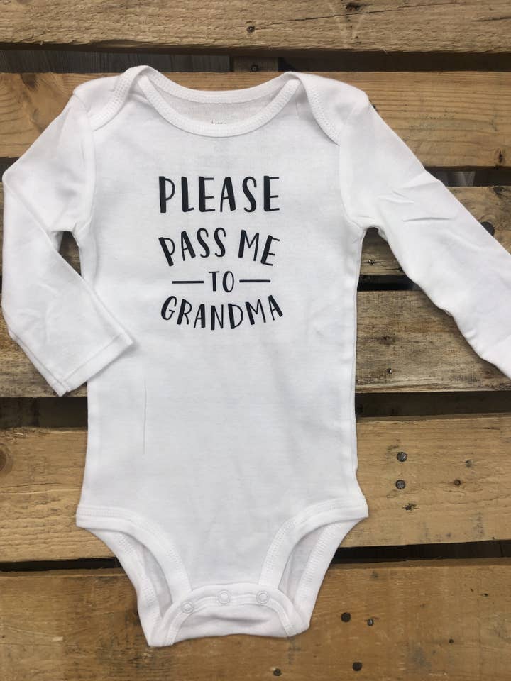 Jena Bug Baby - Wholesale Bodysuit (Non-Footed) - Baby - Please Pass Me To Grandma Baby Bodysuit1