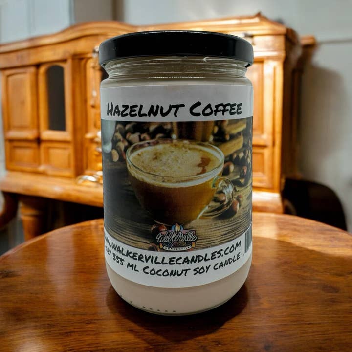 Bougie écologique de 12 oz à la noisette et au café en cire de coco et de soja pour la vente par Walkerville Candles