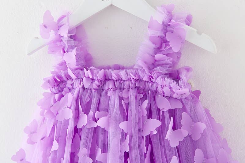 Little Trendy - Wholesale Dress - Kids - Girls 3D butterfly mesh Princess fairy dress 5