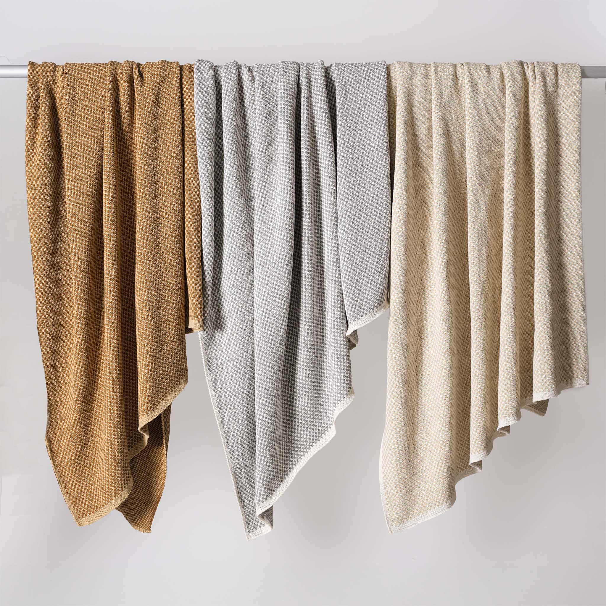 In2Green - Vente Plaids - Couverture en tricot géométrique durable en coton - Damier3