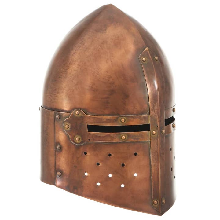 Middeleeuwse ridderhelm antieke replica voor LARP, koper en staal voor wholesale door Arts King