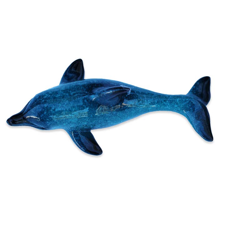 California Seashell Company - Wholesale Decorative Figurine - Mini Blue Dolphin 4" Resin Figurine