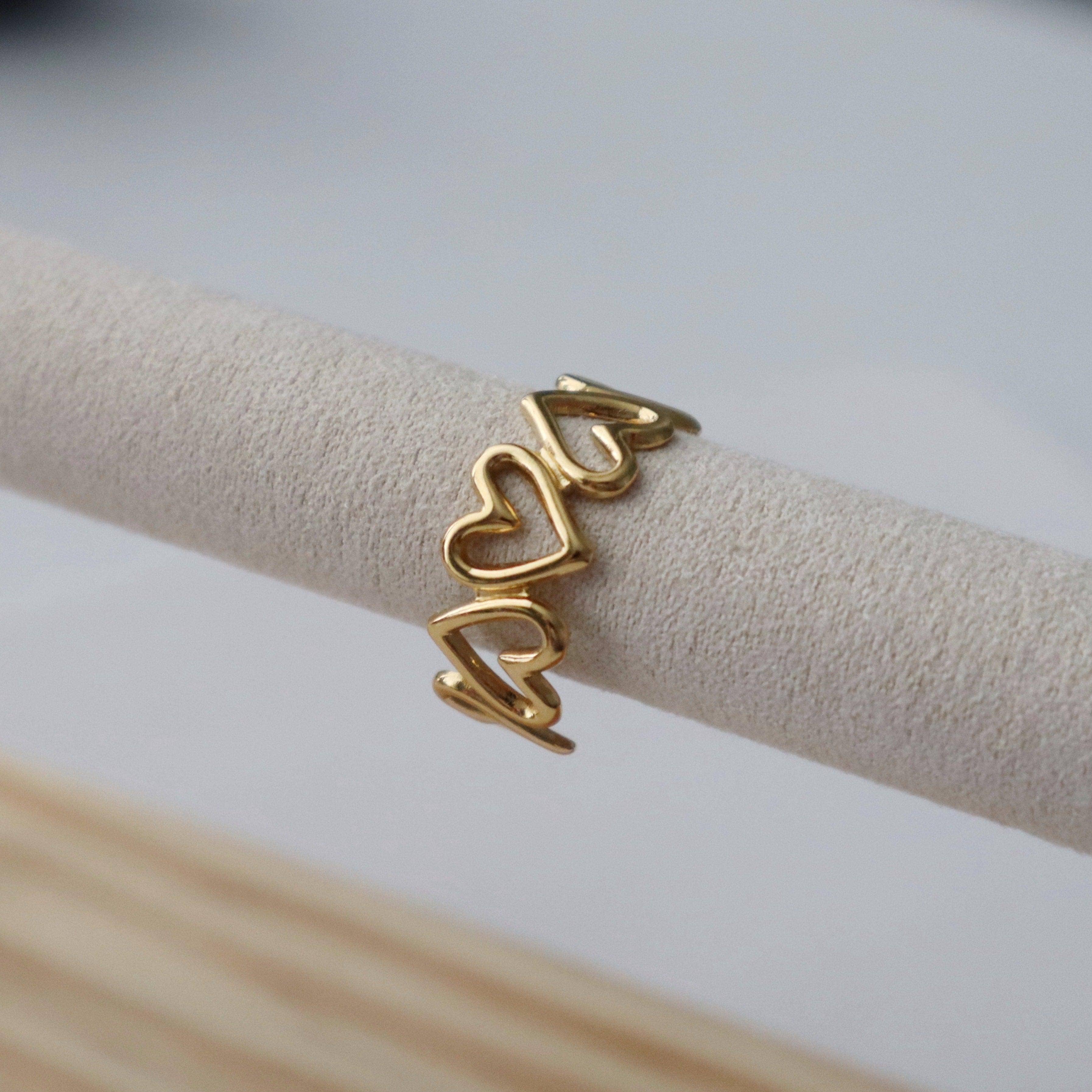 JESSA Jewelry - Wholesale Band/Stacked Ring - Heart Ring | Adjustable Ring2