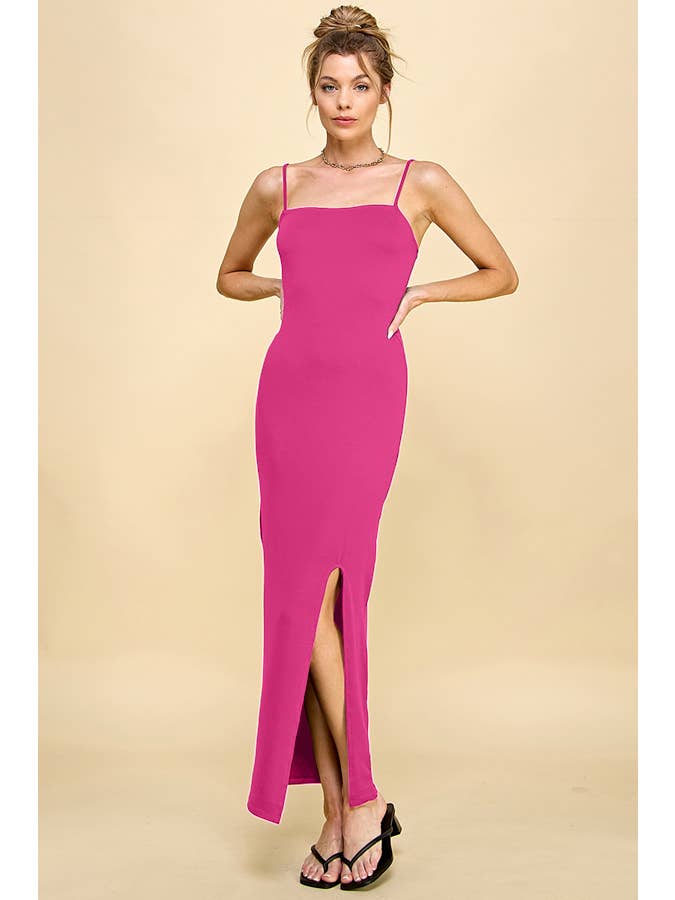 Heart & Hips – wholesale Klänning - Dam – JD45766 - FYRKANTIG HALS SLITS MAXI KLÄNNING12