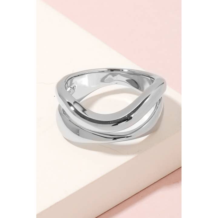 Anarchy Street - Wholesale Band/Stacked Ring - Warped Metallic Double Line Ring