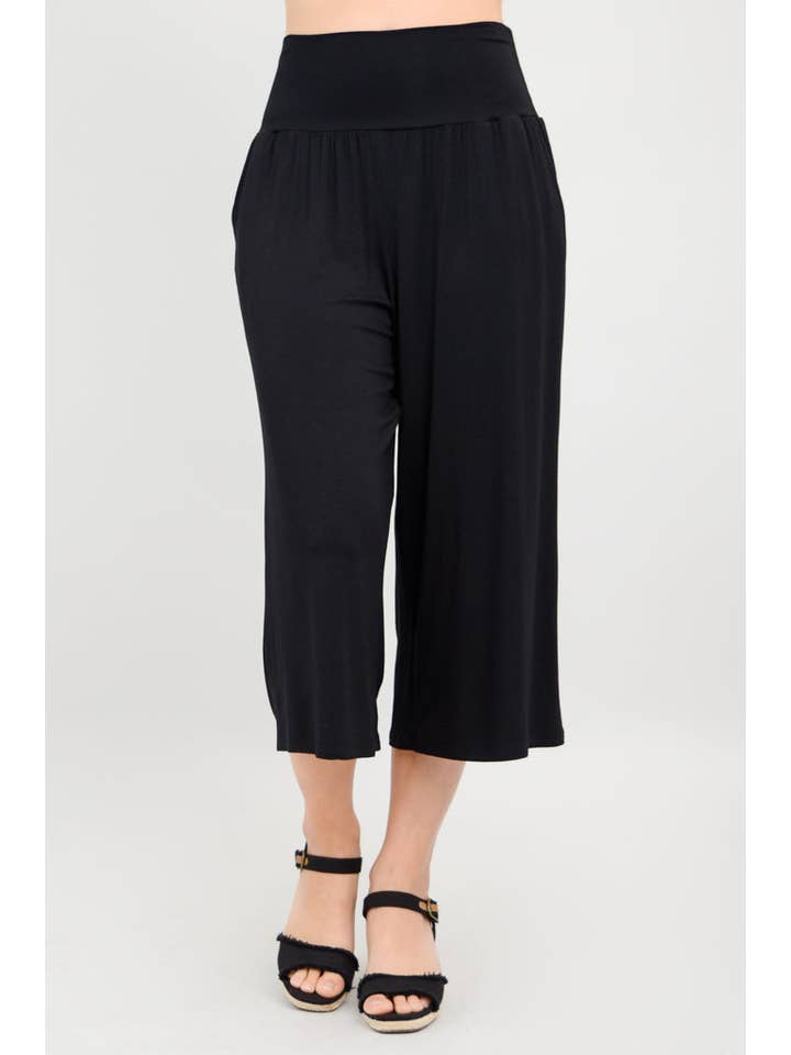 Blue Sky Clothing Co LLC - Wholesale Pants - Women's - Gaylene Capri, Black, Bamboo2