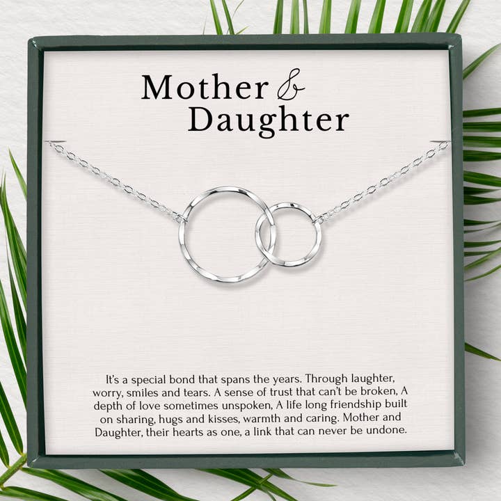 hope love shine - Vendita all'ingrosso Parure di gioielli - Set di collane per madre e figlia, regalo per la festa della mamma, 2 anelli circolari