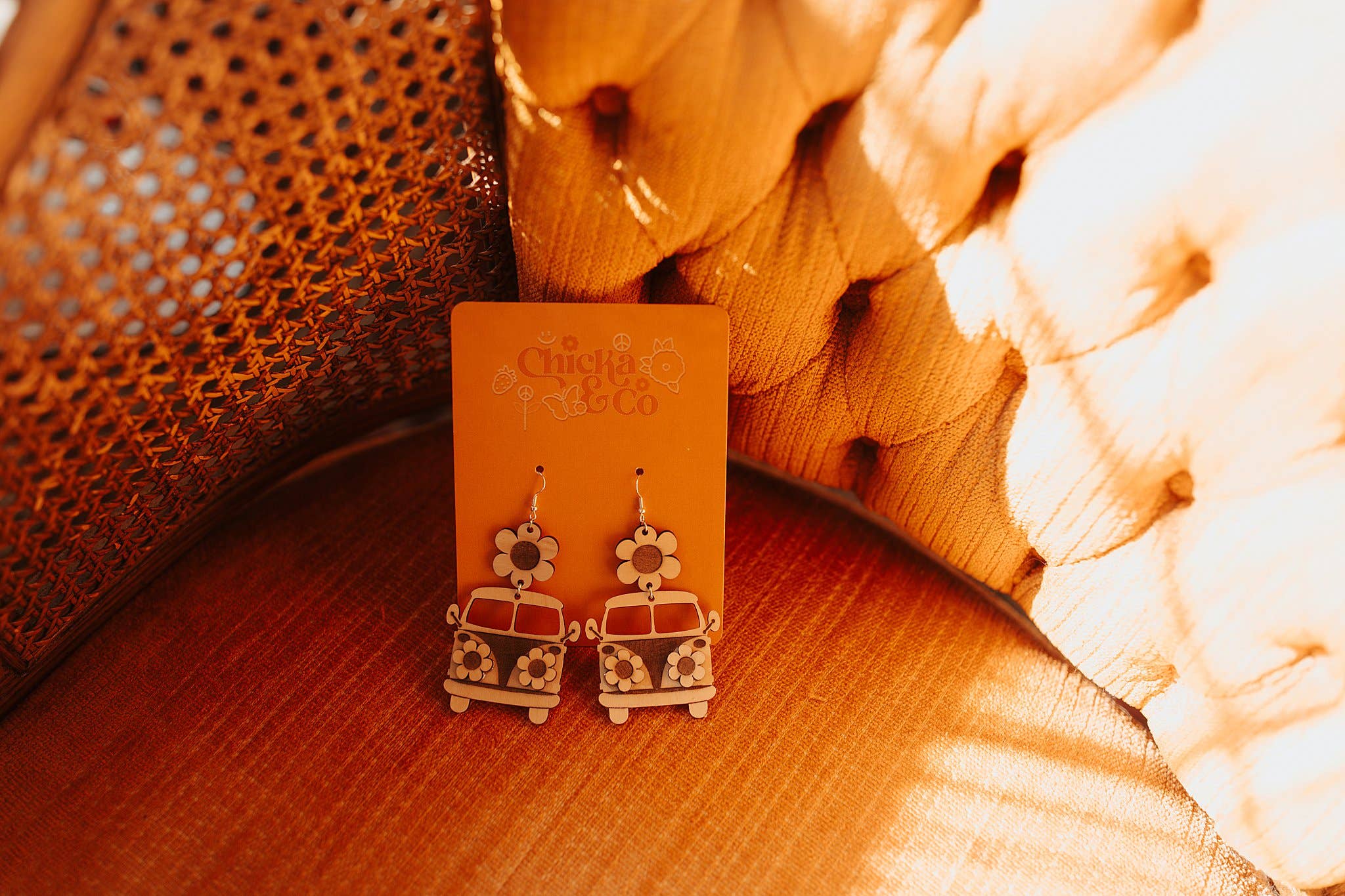 Chicka & Co - Wholesale Dangle Earrings - Wood Hippie Van Earrings