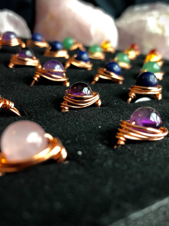 Half Board of Wire Wrapped Ring Tray for wholesale by Graced Jewelry