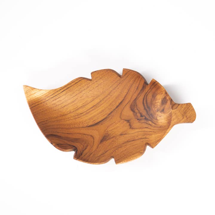 Rainforest Bowls - Wholesale Bowl - Leaf Teak Wood Plate2