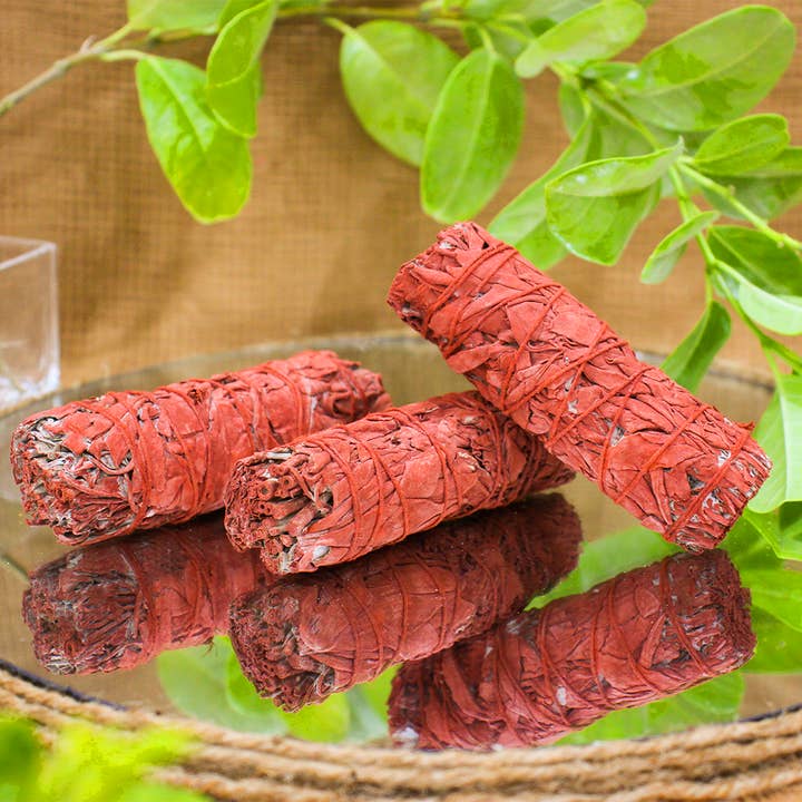 Espoir & Amour – wholesale Sage bundle – Dragon's Blood Sage 4" - Organic California Hand Tied Smudge2