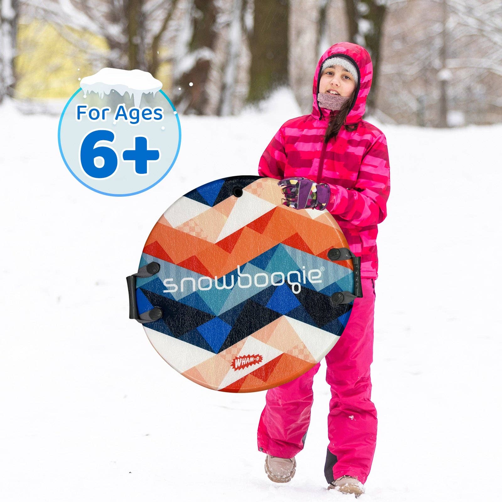 Sixale - Wholesale Sporting Accessories - Wham-O Snowboogie Snow Sled - 26" Single Rider Winter Air Disc Sled (Orange/Red)14