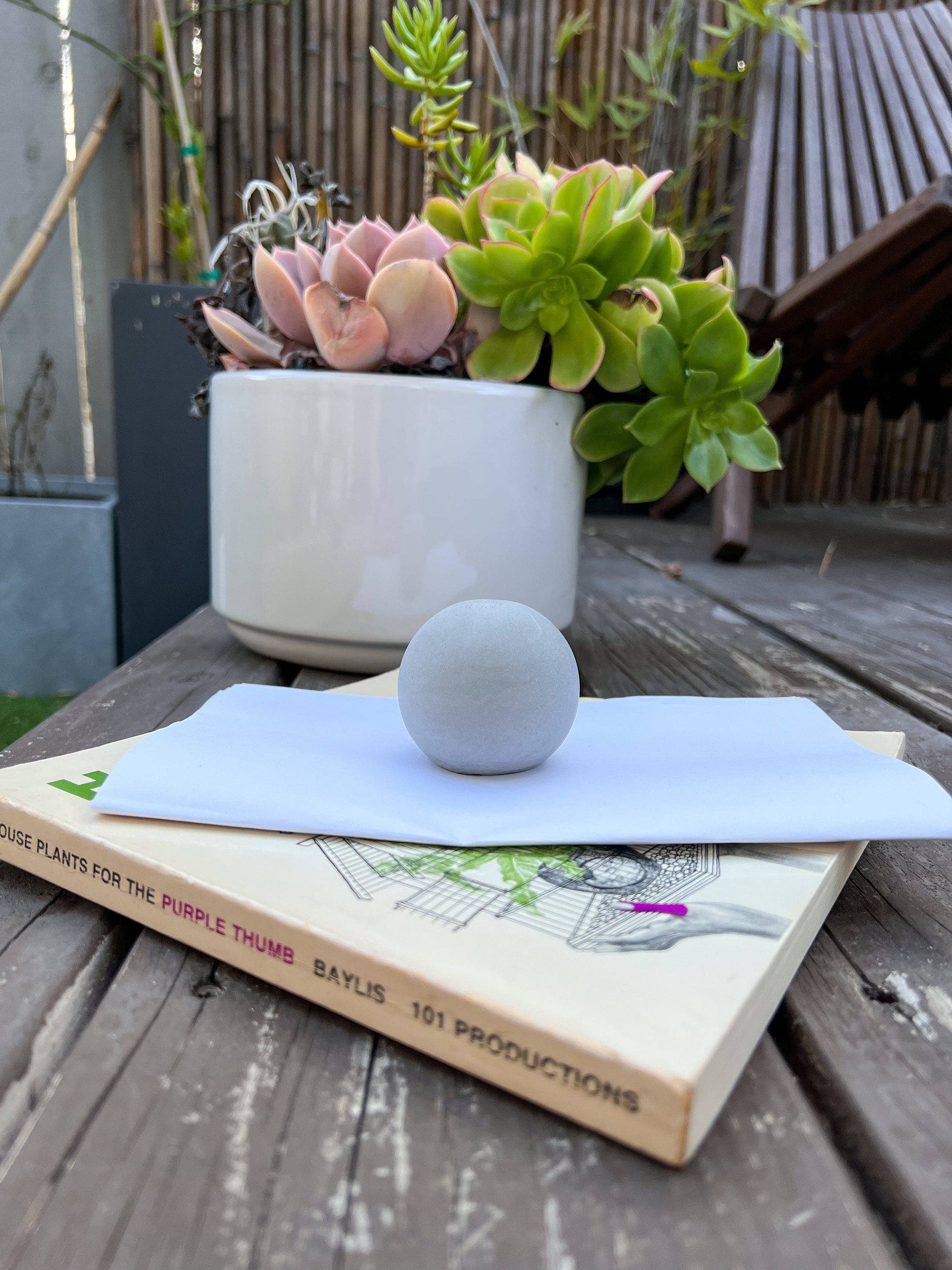 Minimal Loot Design - Wholesale Paper Weight - Concrete Paper Weight Sphere - 2.24"8
