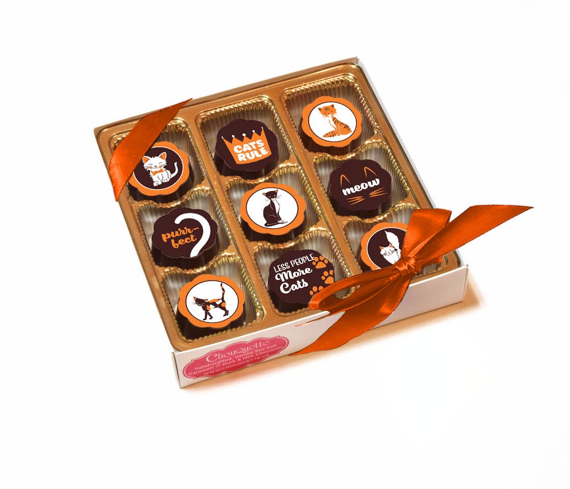 Chouquette - Wholesale Chocolate Box - CATS RULE - Chocolate Covered Caramels - Box of 51