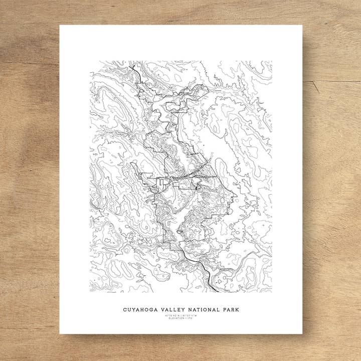 Cuyahoga Valley National Park Topografiska Karta Konst Tryck för wholesale av Topographia Design