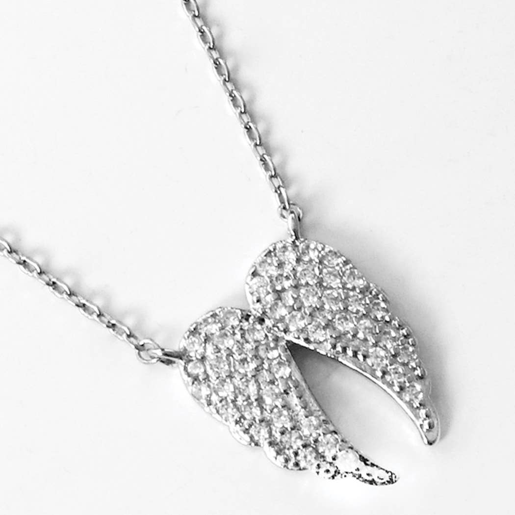 Fashion City - Vente Colliers à pendentif - Collier en forme d'ailes en zircone cubique trempé dans l'or2